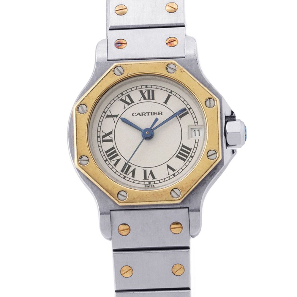 Cartier Santos Octagon SM Watch Ivory Dial Quartz