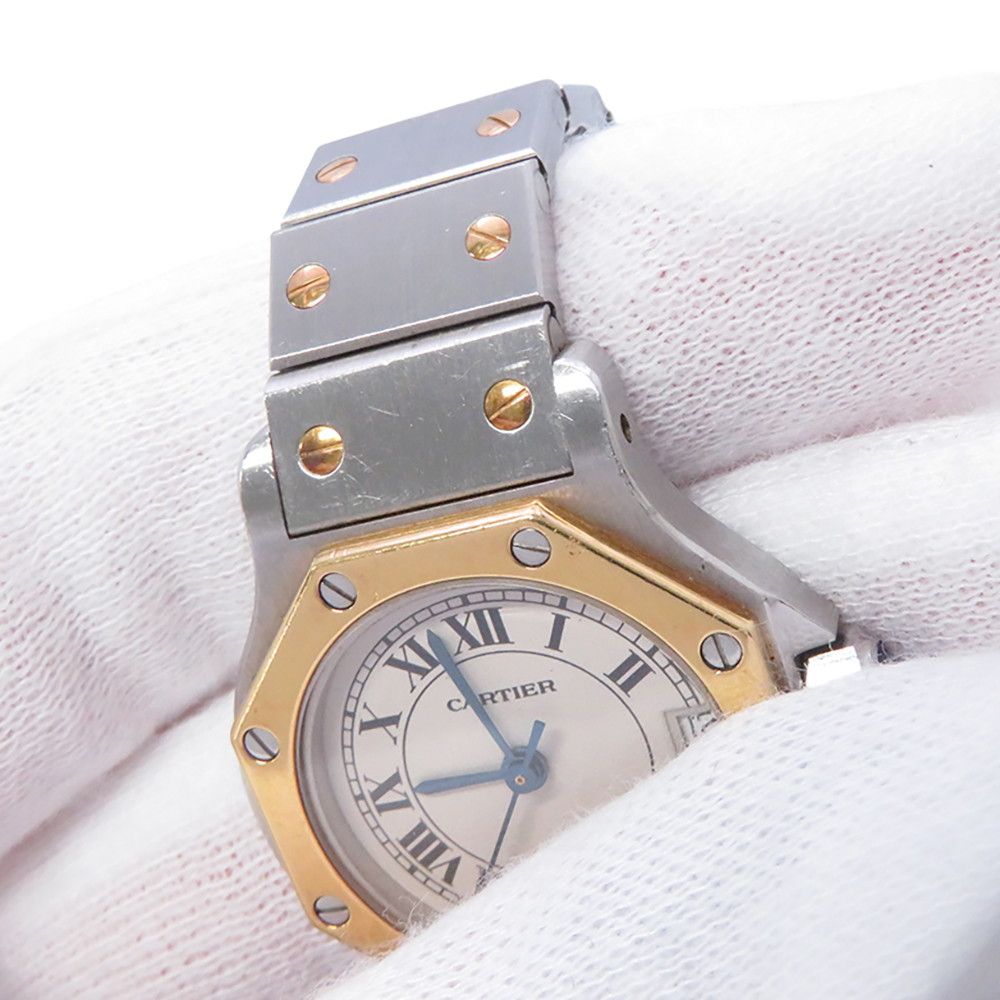 Cartier Santos Octagon SM Watch Ivory Dial Quartz — view 5