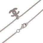 Chanel CC Logo Rhinestone Necklace Metal — view 2