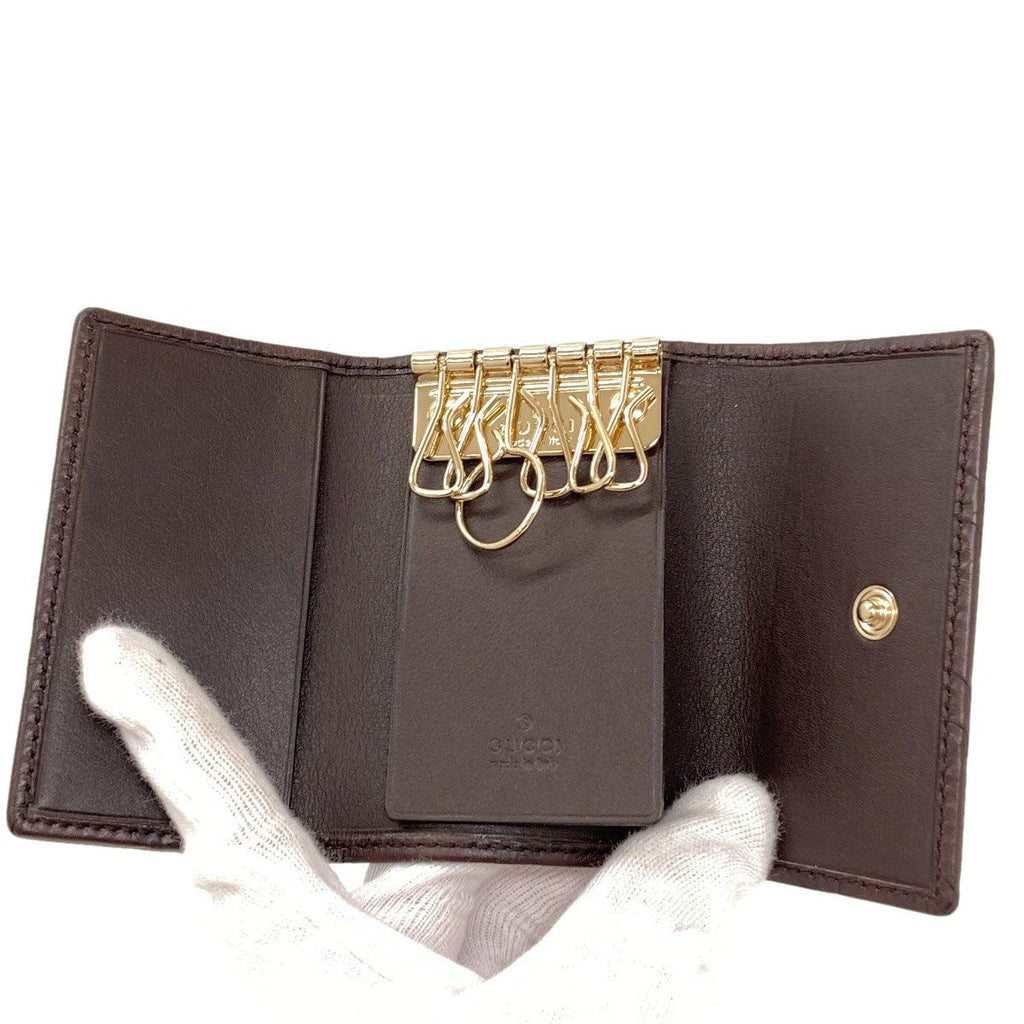 Gucci GG Signature Guccissima Key Case Leather Key Holder — view 4