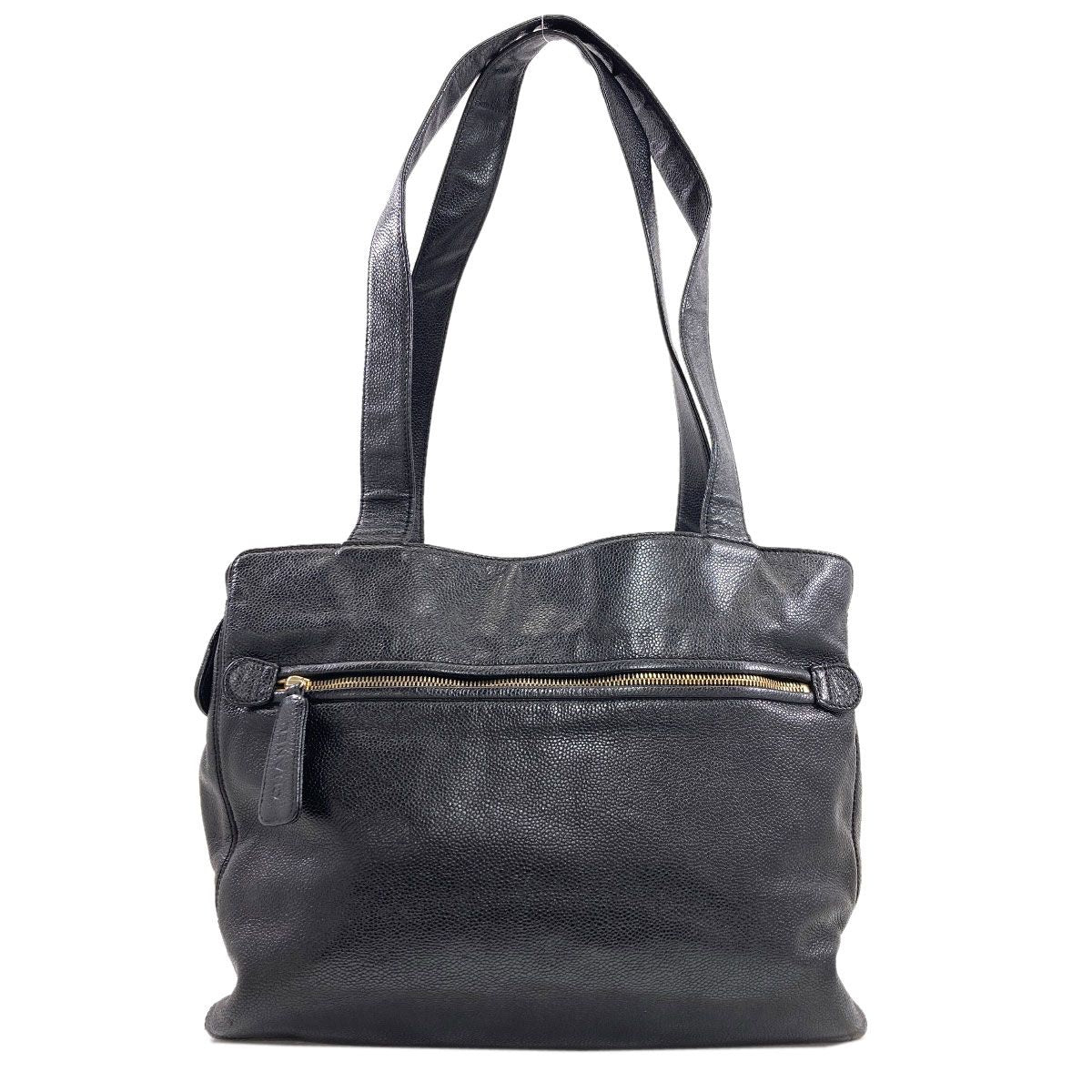 Chanel CC Logo Gold Tote Grained Calfskin — view 2