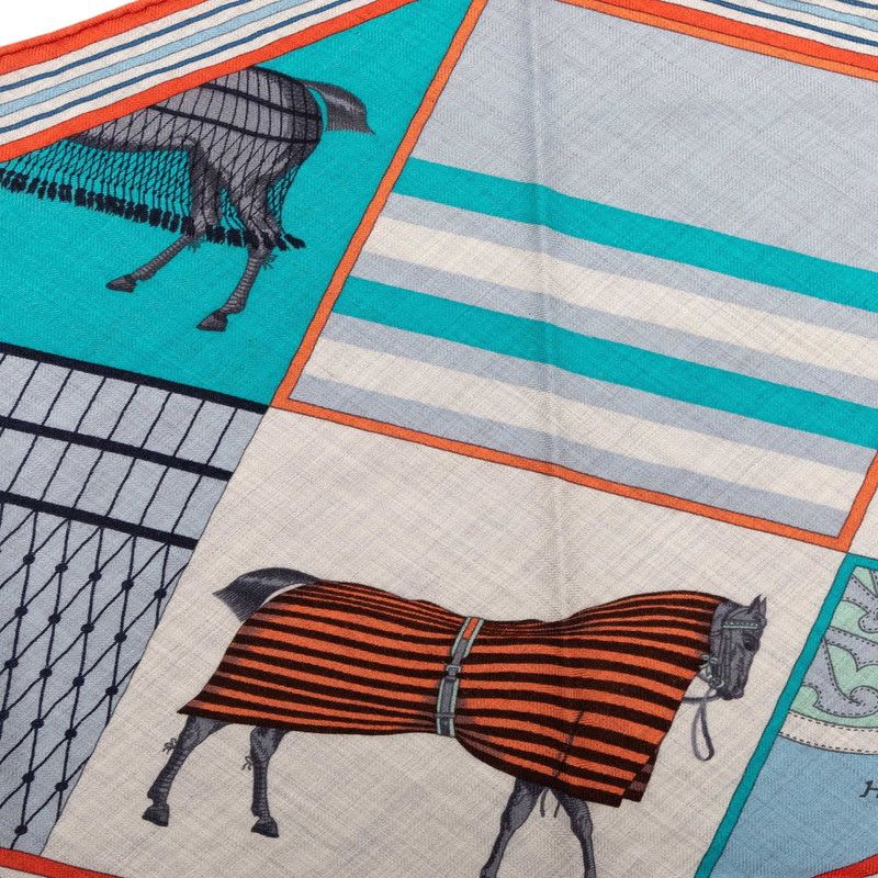 Hermes Losange MM Couvertures Et Tenues de Jour Horsewear Scarf Multicolor Silk — view 4