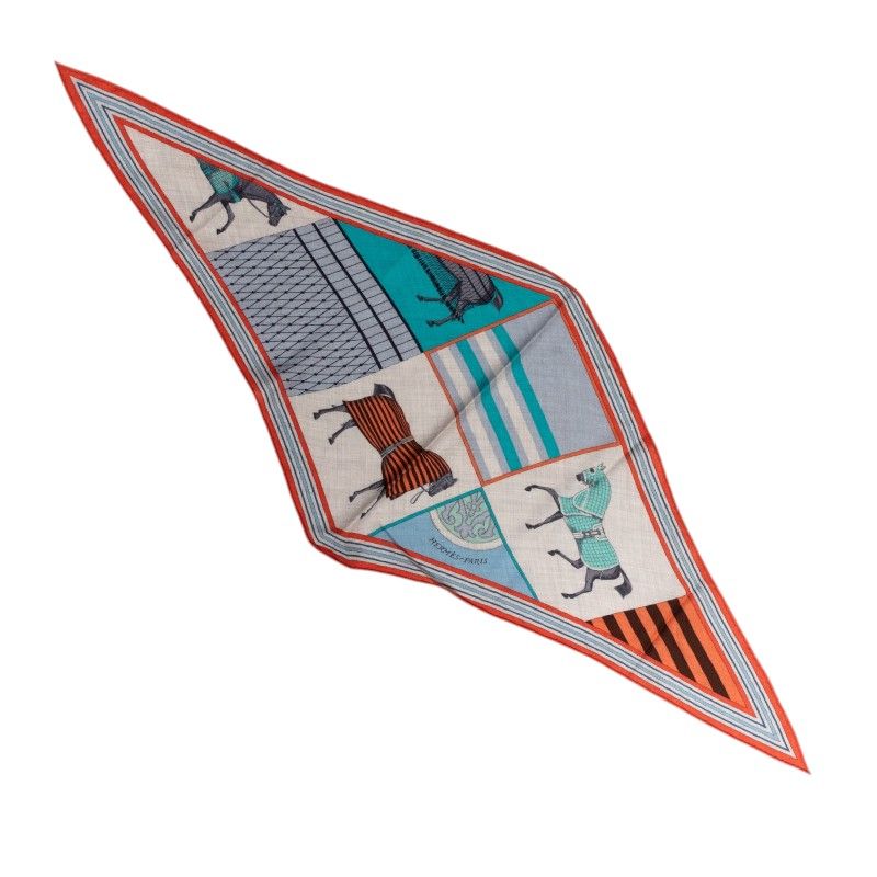 Hermes Losange MM Couvertures Et Tenues de Jour Horsewear Scarf Multicolor Silk — view 2