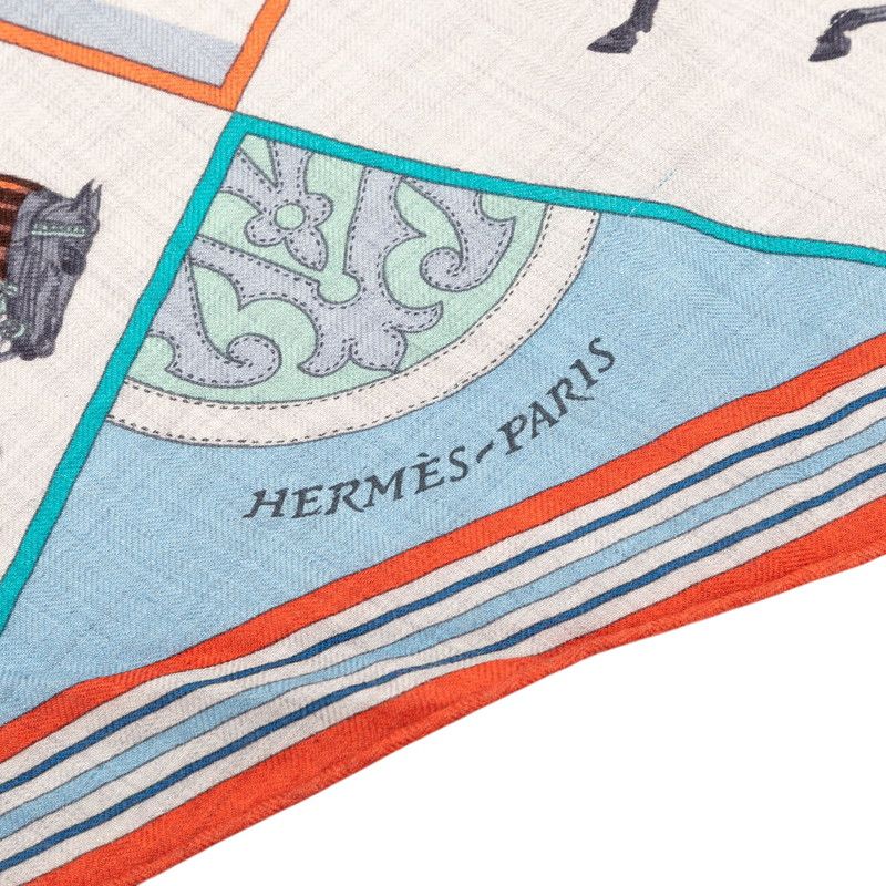 Hermes Losange MM Couvertures Et Tenues de Jour Horsewear Scarf Multicolor Silk — view 3