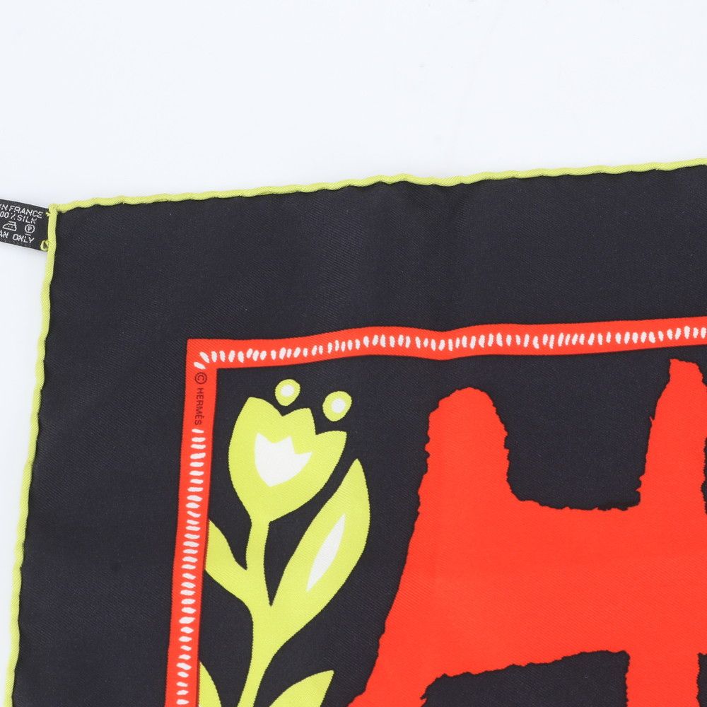 Hermes Tag Carre Zodiac Limited Ox Year Silk Animal Scarf — view 3
