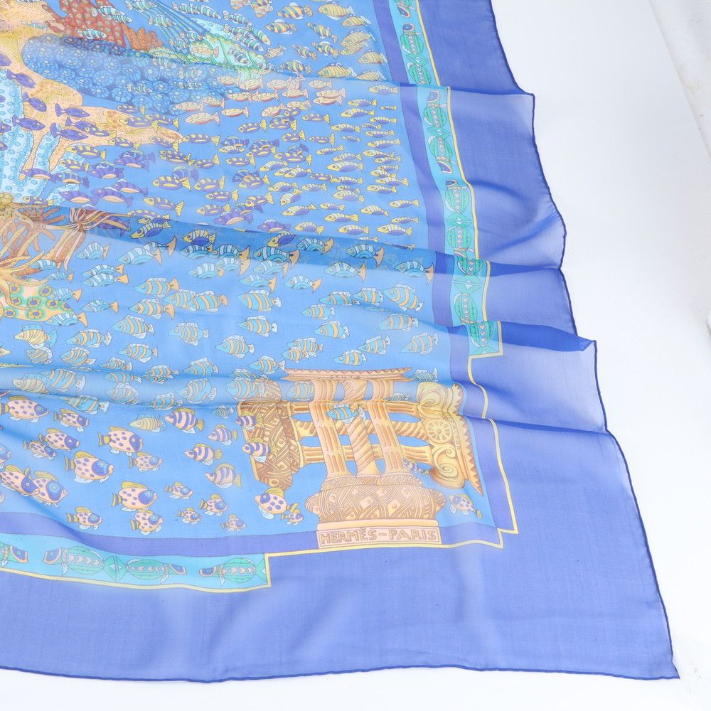 Hermes Carre Jean 140 Rencontre Oceane Atlantic Encounter Silk Scarf — view 5