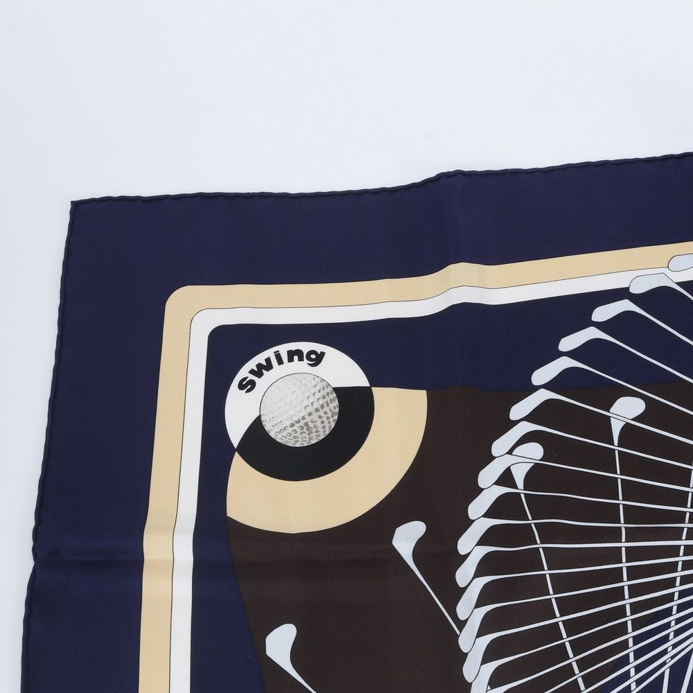 Hermes Carre 90 Swing Golf Club Silk 100% Scarf — view 3