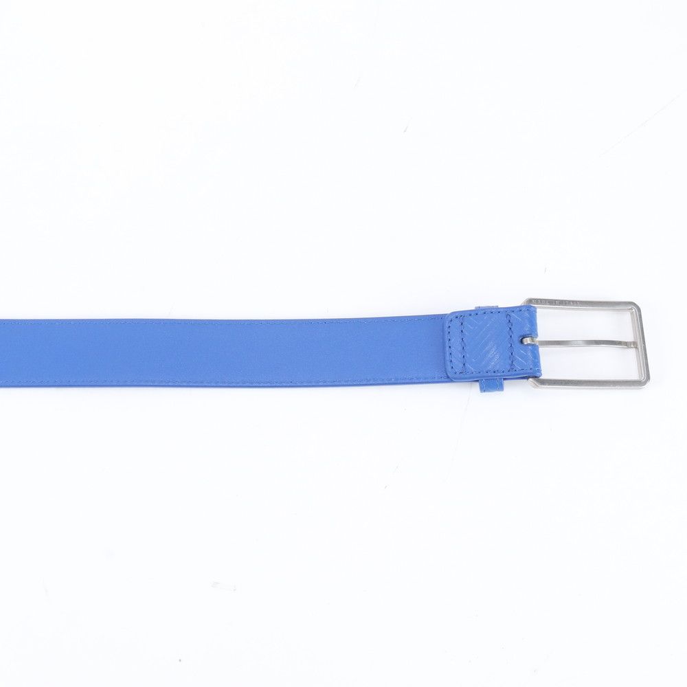 Bottega Veneta Intrecciato Embossed Leather Belt Blue — view 8