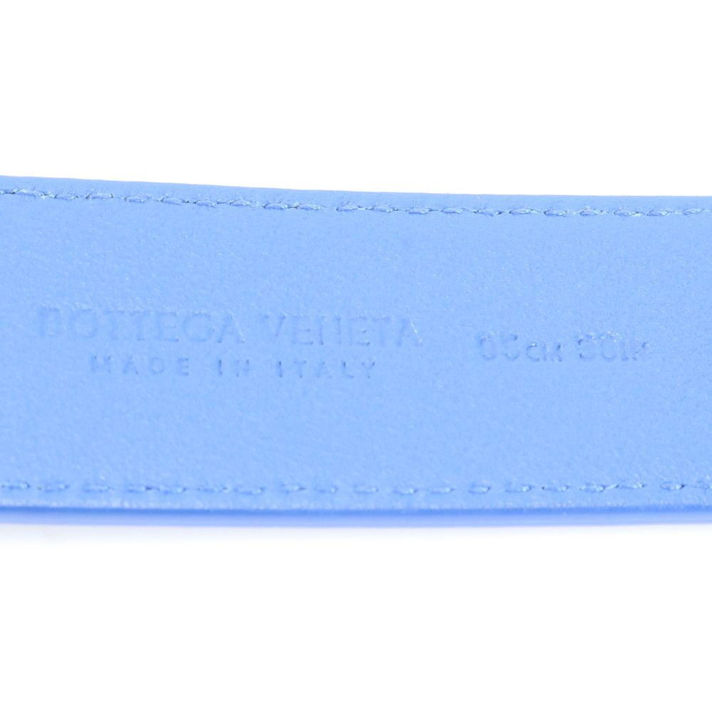 Bottega Veneta Intrecciato Embossed Leather Belt Blue — view 9