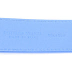 Bottega Veneta Intrecciato Embossed Leather Belt Blue — view 9