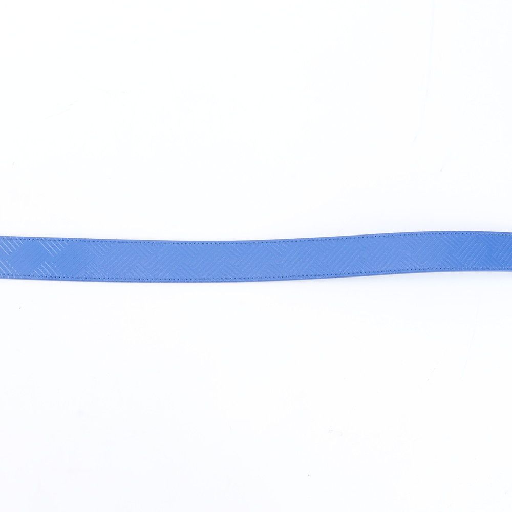 Bottega Veneta Intrecciato Embossed Leather Belt Blue — view 4