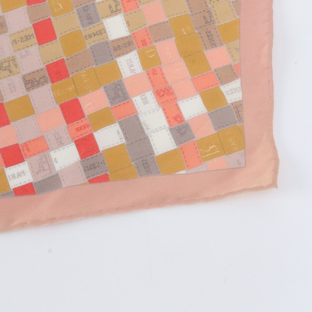 Hermes Tag Lozange Bolduc Pattern Silk 100% Triangle Scarf — view 4