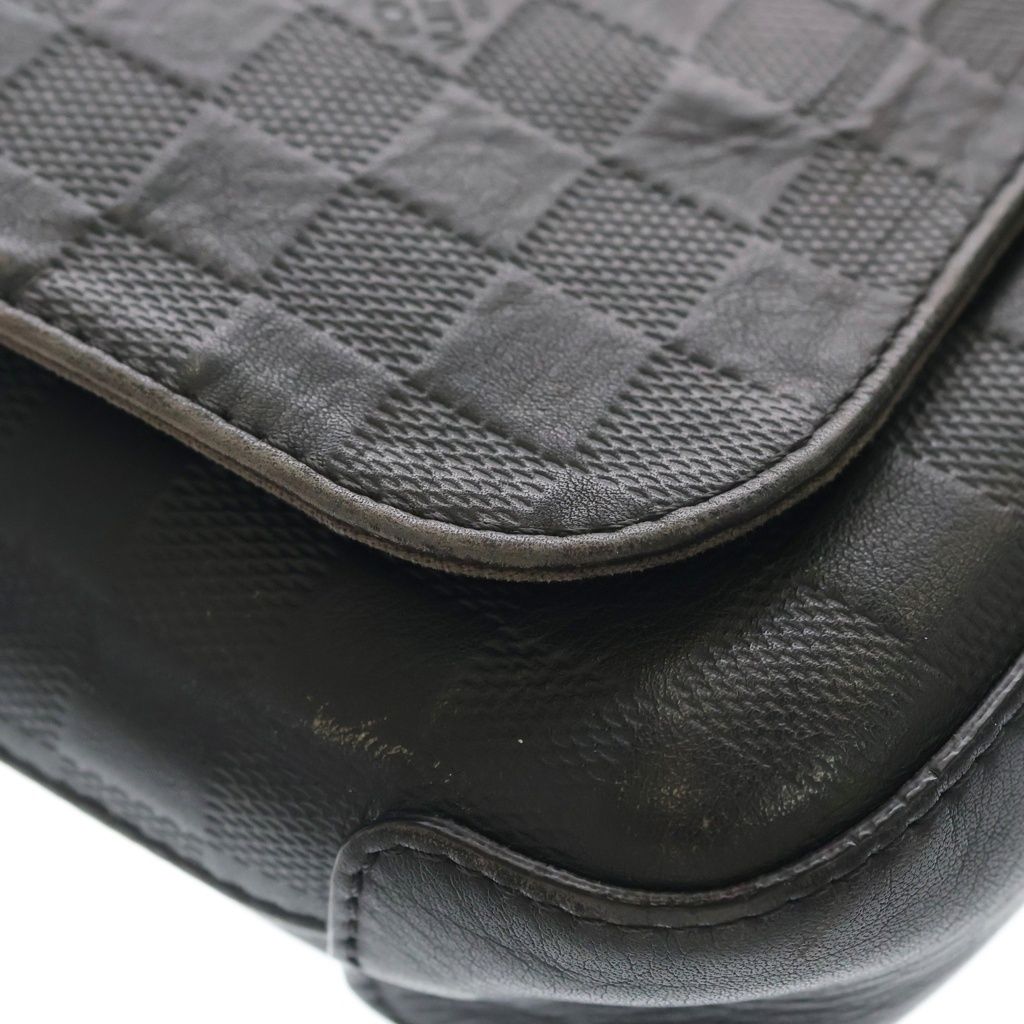 Louis Vuitton Damier Infini PM Shoulder Bag Black Leather Silver — view 6