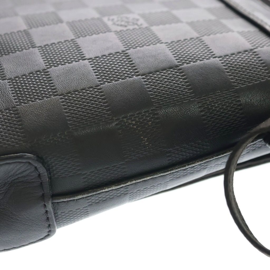 Louis Vuitton Damier Infini PM Shoulder Bag Black Leather Silver — view 7
