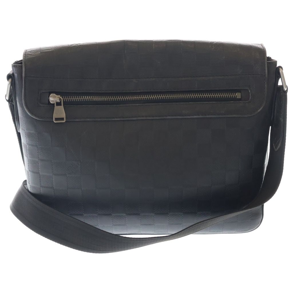 Louis Vuitton Damier Infini PM Shoulder Bag Black Leather Silver — view 2