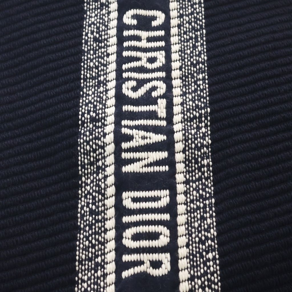 Dior Logo Oblique Big Scarf Navy Silk Blend — view 2