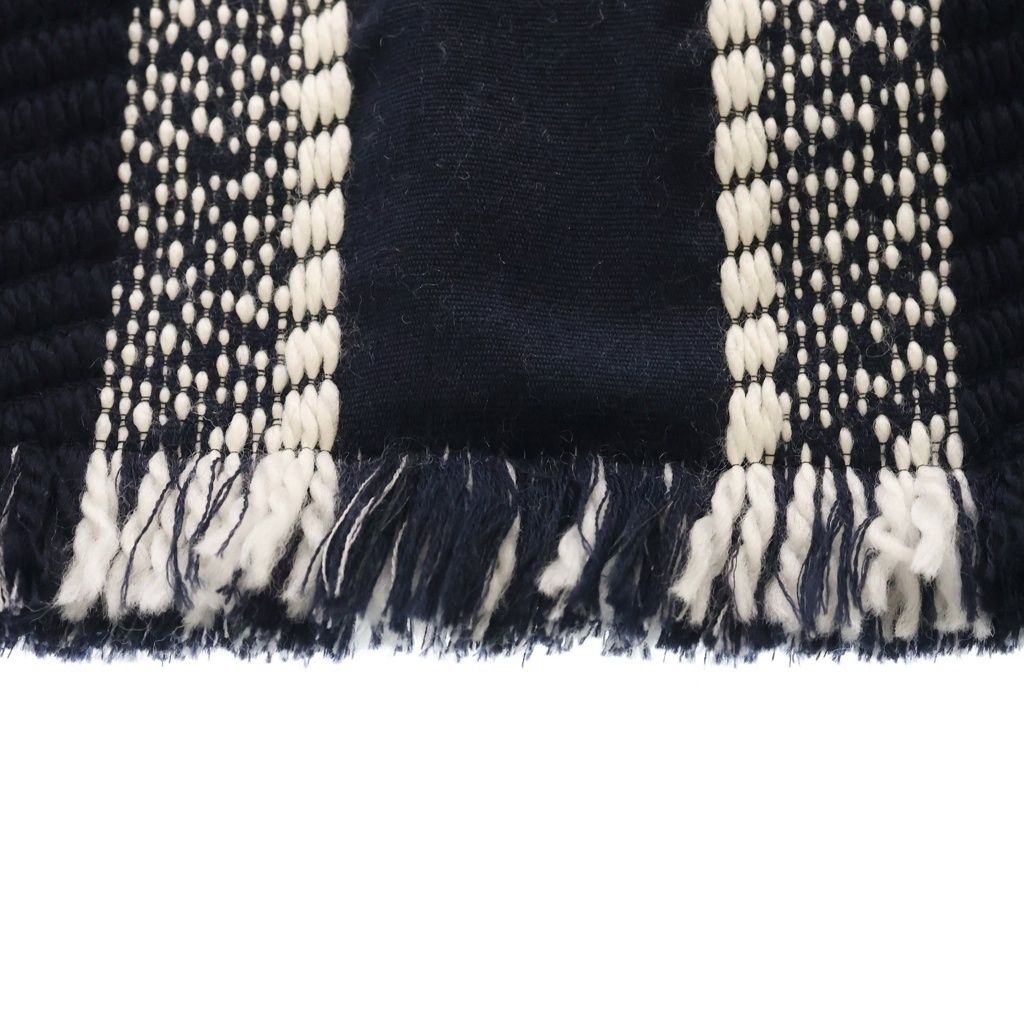 Dior Logo Oblique Big Scarf Navy Silk Blend — view 3