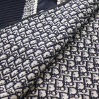 Dior Logo Oblique Big Scarf Navy Silk Blend — view 5