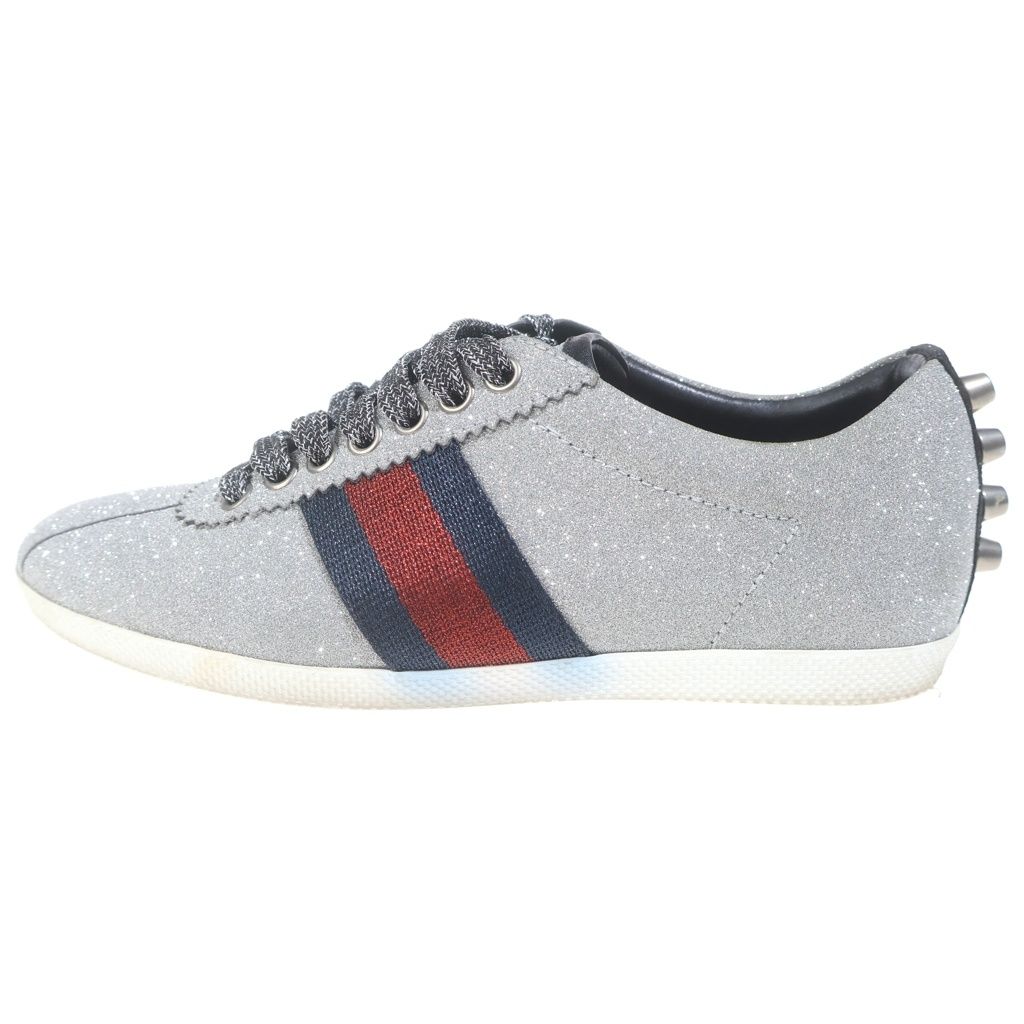 Gucci Sherry Line Glitter Studded Low Cut Sneakers Gray