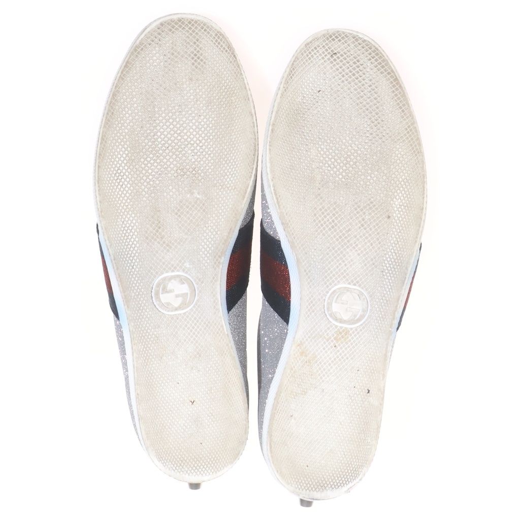Gucci Sherry Line Glitter Studded Low Cut Sneakers Gray — view 5