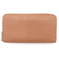 Fendi Selleria Leather Zip Around Wallet Brown