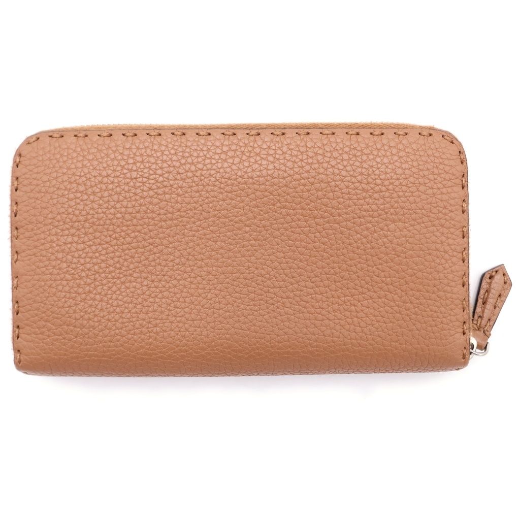 Fendi Selleria Leather Zip Around Wallet Brown — view 2