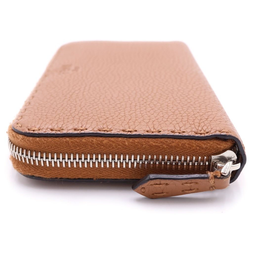 Fendi Selleria Leather Zip Around Wallet Brown — view 3