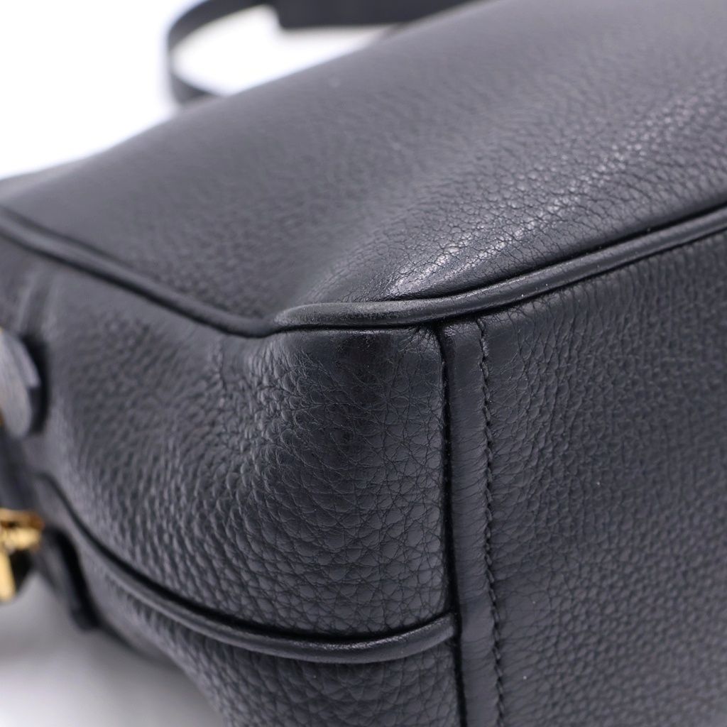 Prada Vitello Phoenix Shoulder Bag Black Leather Gold — view 6