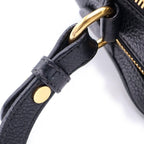 Prada Vitello Phoenix Shoulder Bag Black Leather Gold — view 8