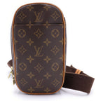 Louis Vuitton Pochette Gange Monogram Leather Shoulder Bag Brown