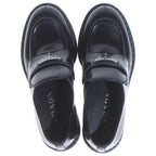 Prada Chocolate Leather Heels Loafers Shoes Black — view 4