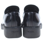 Prada Chocolate Leather Heels Loafers Shoes Black — view 3