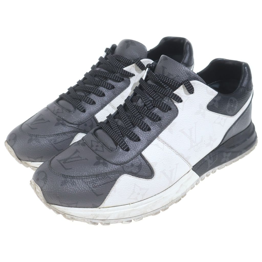 Louis Vuitton Run Away Monogram Low Cut Sneakers Black White — view 2