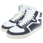 Celine Trainer Leather High Cut Sneakers Black White — view 2