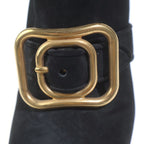 Prada Side Zip Suede Short Boots Black — view 6