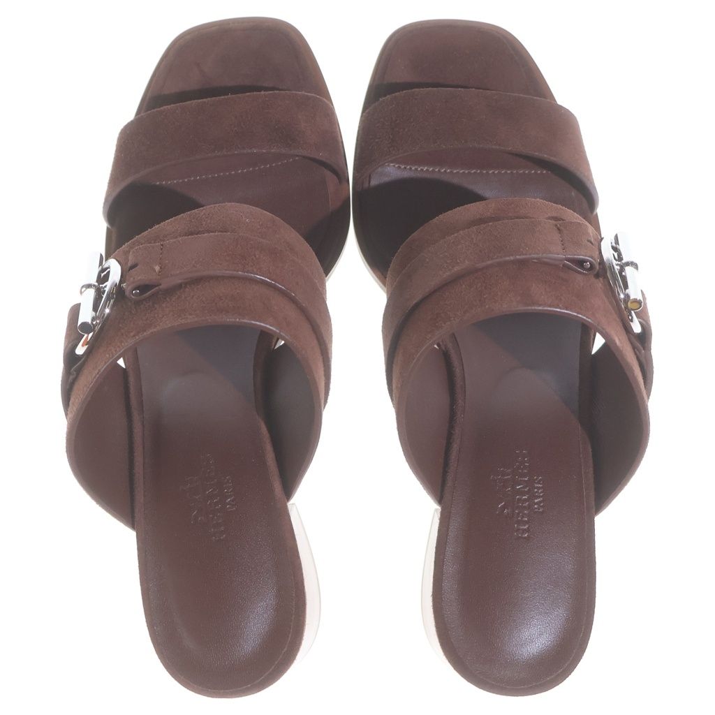 Hermes Platform Sandals Brown — view 4