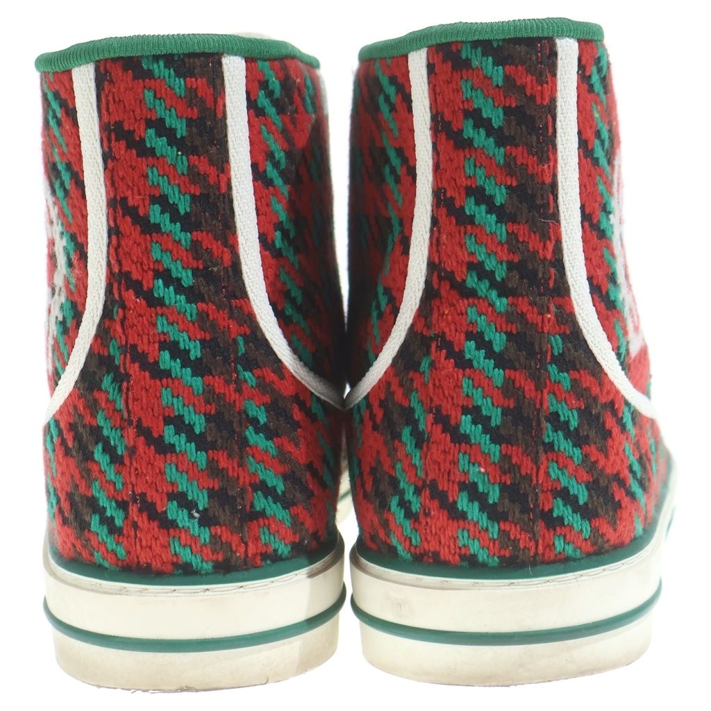 Gucci Tennis Interlocking High Cut Sneakers Red Green — view 3