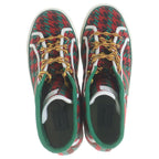 Gucci Tennis Interlocking High Cut Sneakers Red Green — view 4
