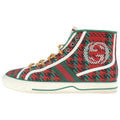 Gucci Tennis Interlocking High Cut Sneakers Red Green
