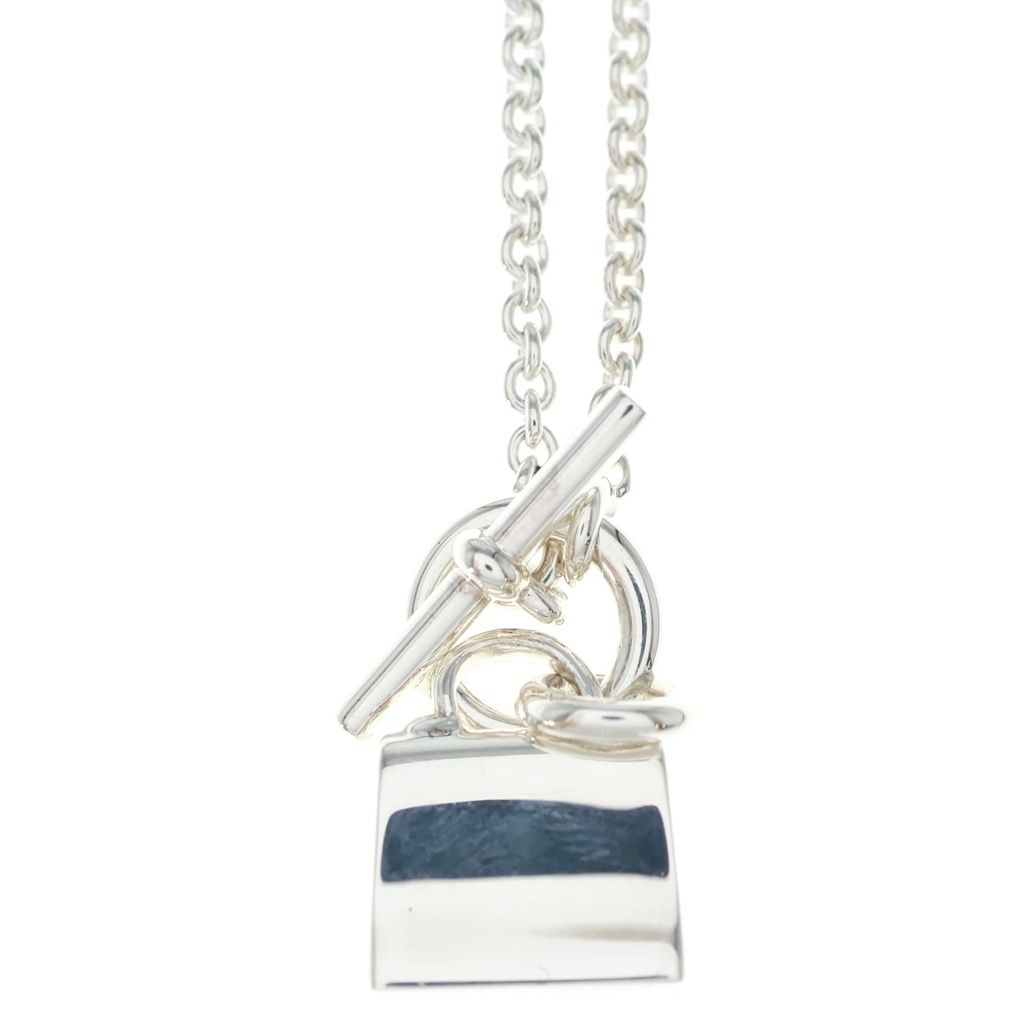 Hermes Amulet Kelly Pendant Chain Necklace Silver — view 3