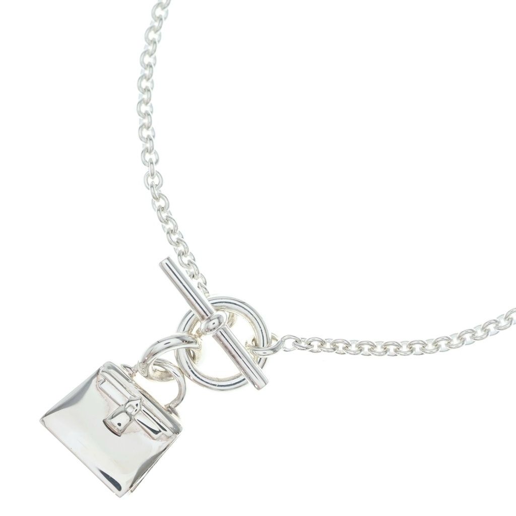 Hermes Amulet Kelly Pendant Chain Necklace Silver