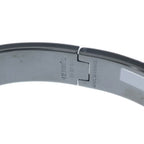 Hermes Click Logo Enamel Bangle Bracelet Black — view 5