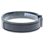 Hermes Click Logo Enamel Bangle Bracelet Black — view 3