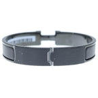 Hermes Click Logo Enamel Bangle Bracelet Black — view 2