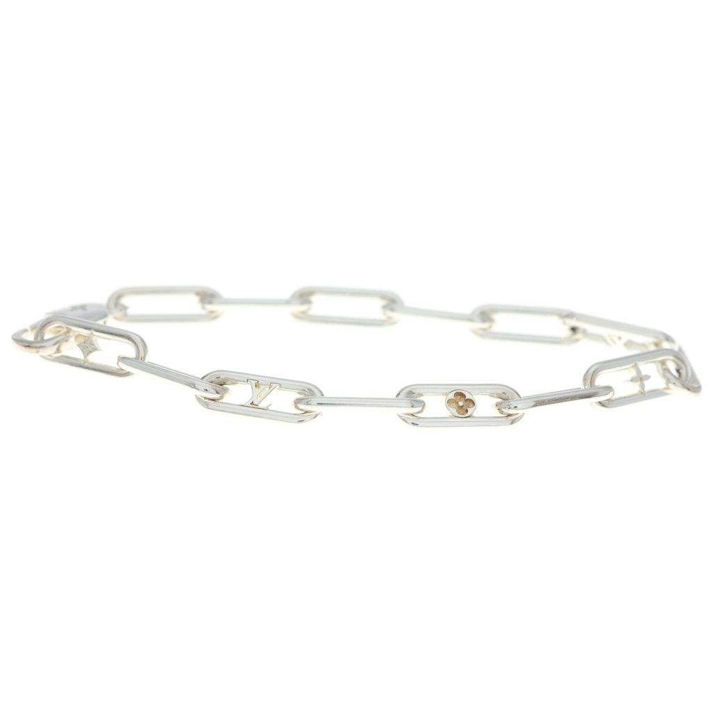Louis Vuitton Sleek Monogram Bracelet Chain Link Silver — view 3