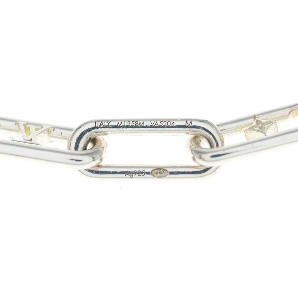Louis Vuitton Sleek Monogram Bracelet Chain Link Silver — view 5