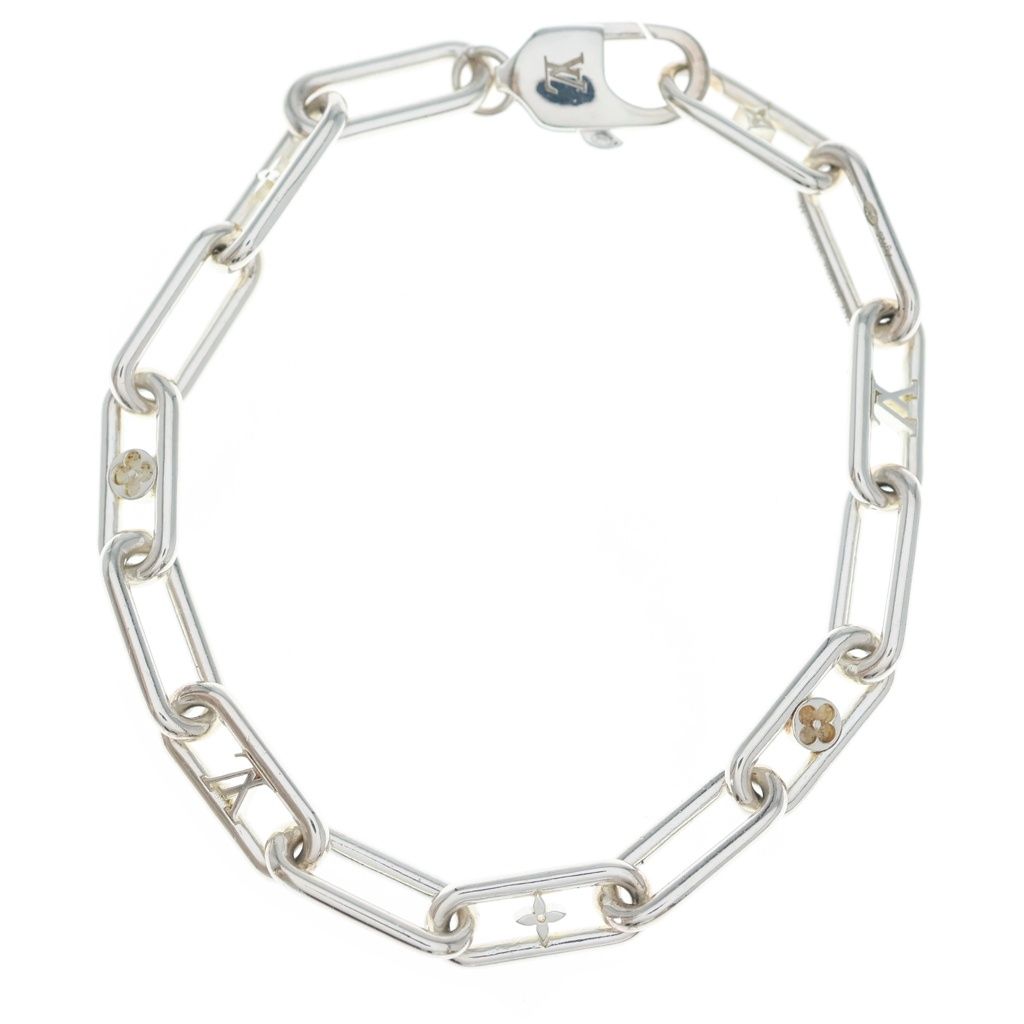 Louis Vuitton Sleek Monogram Bracelet Chain Link Silver — view 2