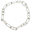 Louis Vuitton Sleek Monogram Bracelet Chain Link Silver