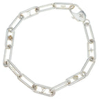 Louis Vuitton Sleek Monogram Bracelet Chain Link Silver