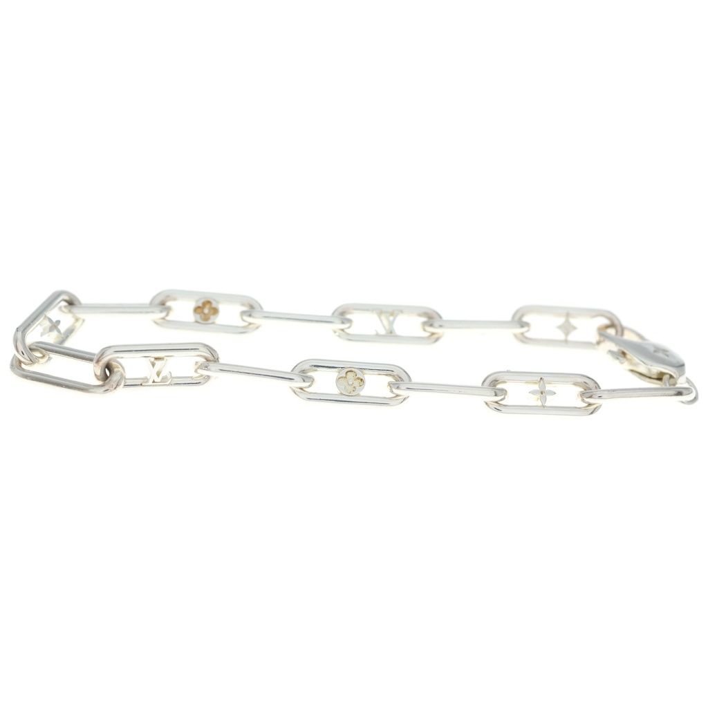 Louis Vuitton Sleek Monogram Bracelet Chain Link Silver — view 4